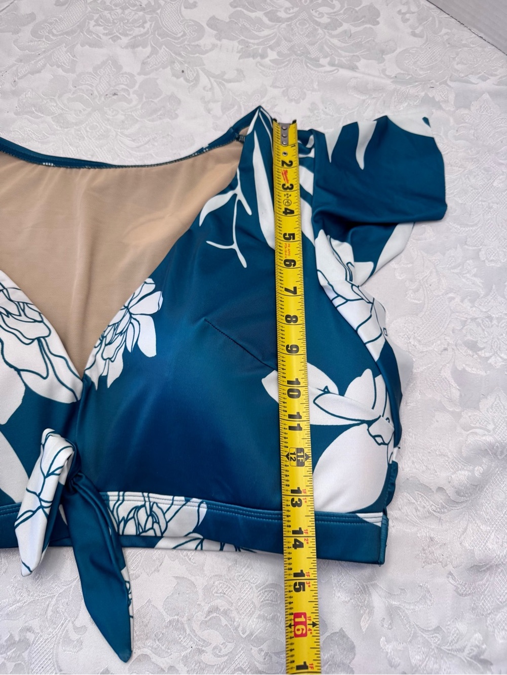 Swim By Cacique Plus 22 Flutter Sleeve No Wire Bikini Top Surf Floral Sexy Lined - Picture 7 of 9